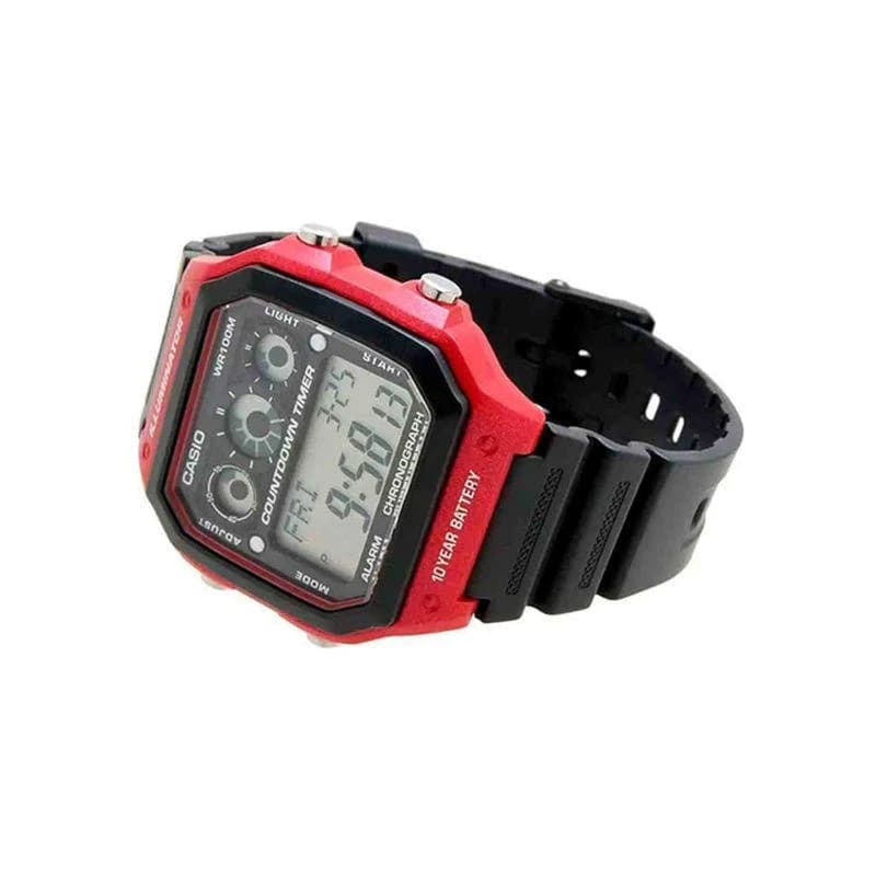 Casio Youth Illuminator World Time Resin Belt Watch AE-1300WH-4AVDF