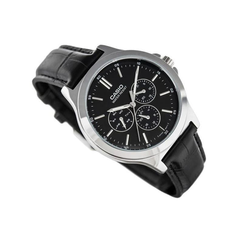Casio MTP-V300L-1AUDF Black Leather Strap Men’s Watch
