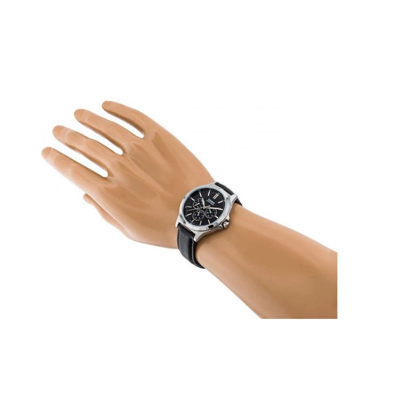 Casio MTP-V300L-1AUDF Black Leather Strap Men’s Watch