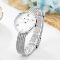CURREN C9020SL Classic Chain Watch for Women- Silver