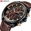 Curren 8324 Belt Quartz Watch for Men - Brown & Black