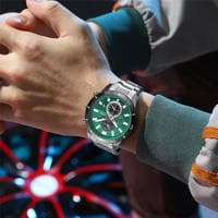 Curren 8417 Chronograph Stainless Steel Watch for Men - Silver Green