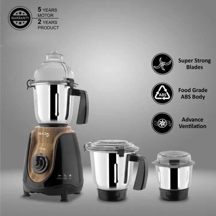 McCoy Ebony 750W 3 Jars Mixer Grinder