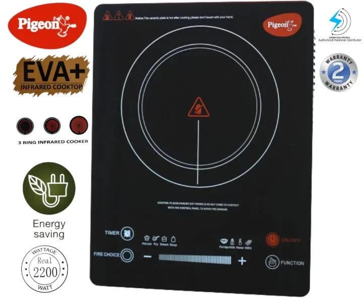 Pigeon EVA+ SAP14666 Infrared Cooktop 2200 Watts-Black