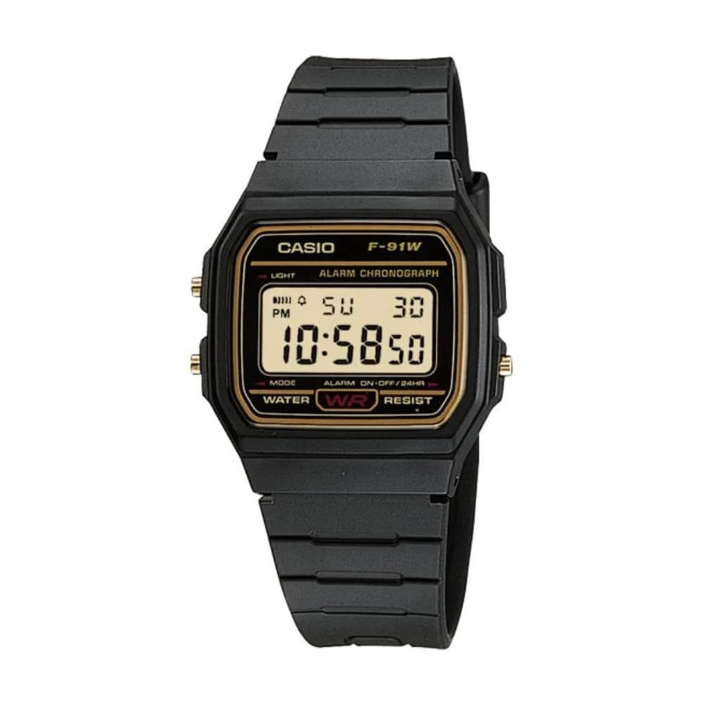 Casio Vintage Digital Resin Belt Watch F-91WG-9QDF