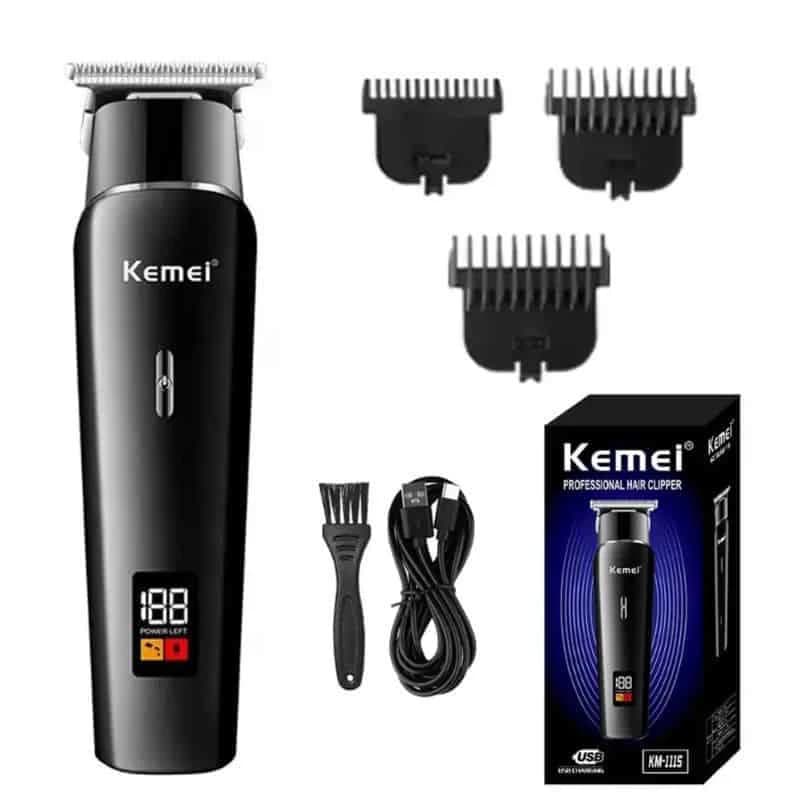 Kemei KM-1113 Hair Clipper and Beard Trimmer for Men - Black