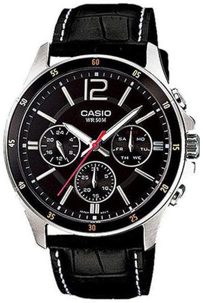 Casio Enticer Multifunction Leather Belt Watch MTP-1374L-1AVDF