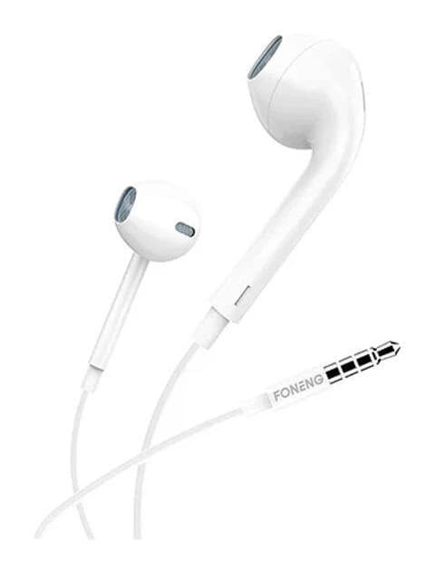 FONENG T15 Half-In-Ear 3.5mm Heavy Bass Earphone- White