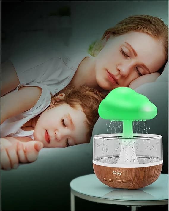 Weljoy Zen Raining Cloud Night Light Aromatherapy Essential Oil Diffuser