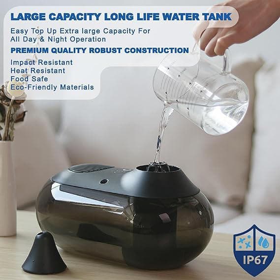 SUMVISION Air Humidifier For Bedroom Essential Oil Diffuser 3L Baby Room Home Smart Office Aromatherapy Air Freshener IP67 Waterproof Auto Shut-Off Safety BPA FREE
