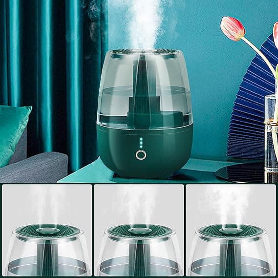 HOKC-N Cold Mist Humidifier, Bedroom Large Room Double Spray Ultrasonic Air Humidifier, 6.8 Liter Top Fill Desktop Humidifier, Three Stage Spray, Super Quiet, With Remote Control
