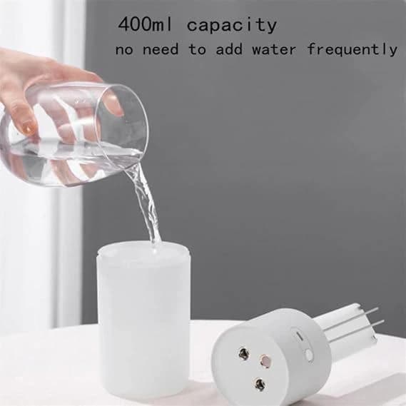 400ml Capacity USB Recharge Cool Mist Air Humidifier with Night Light,Portable Dual Spray Nozzles Diffuser,Hydrate Moisturizing Sprayer for Home Office Car Air-conditioned rooms (Pink)