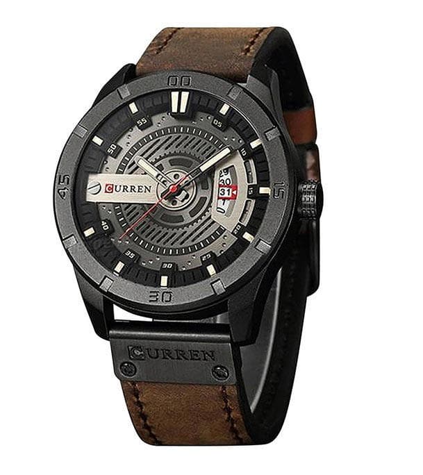 Curren 8301 - Chocolate Leather Analog Watch for Men