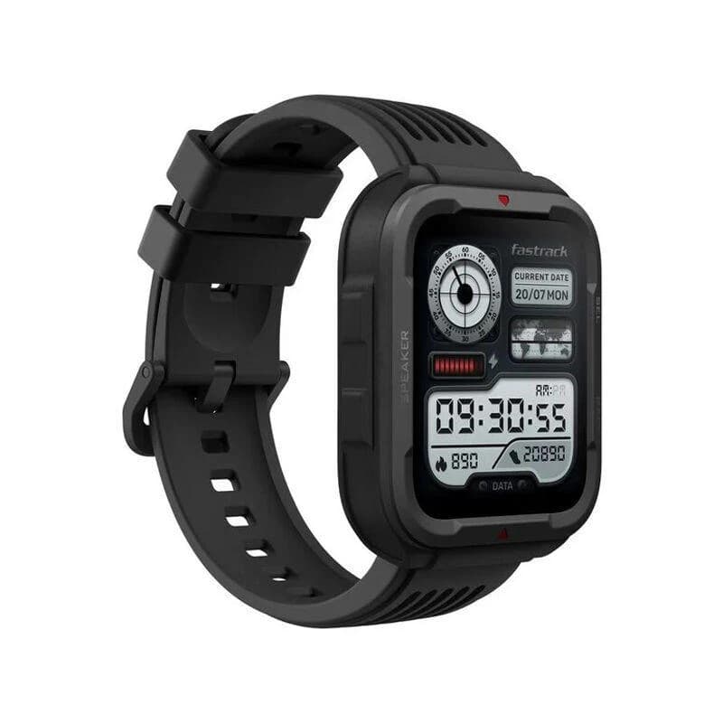 Fastrack Active 1.83" HD Display,Functional Crown,BT Calling with Advanced Chipset Rugged Smartwatch - Black