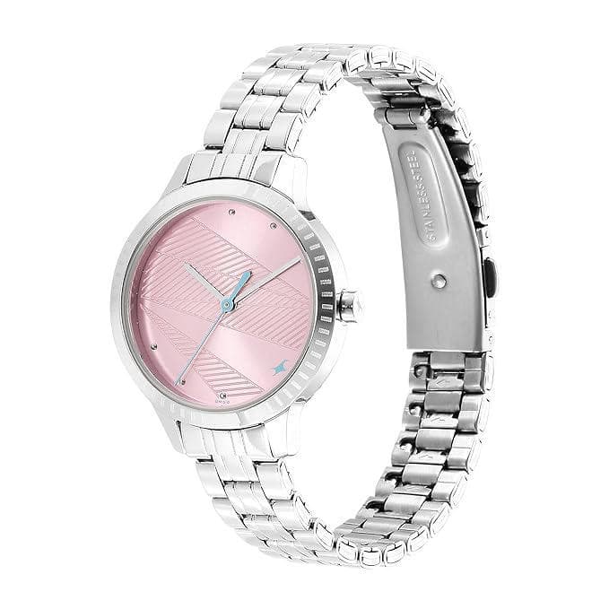 Fastrack 6267SM02 Stunners Analog Pink Dial Metal Watch for Girls