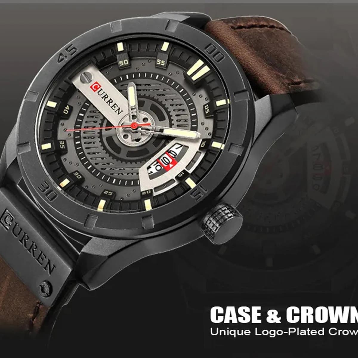 Curren 8301 - Chocolate Leather Analog Watch for Men