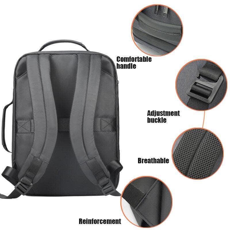 Arctic Hunter 1500346 Business Bag Office Laptop Travel USB Port Backpack - Black