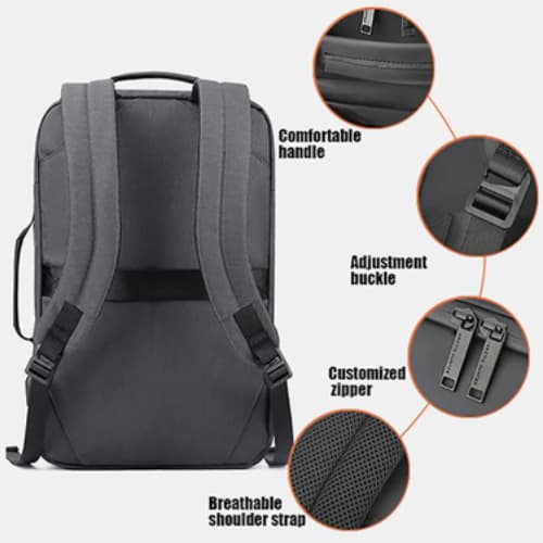 Arctic Hunter 1500362 Laptop Travel Business Backpack With USB Port - Black