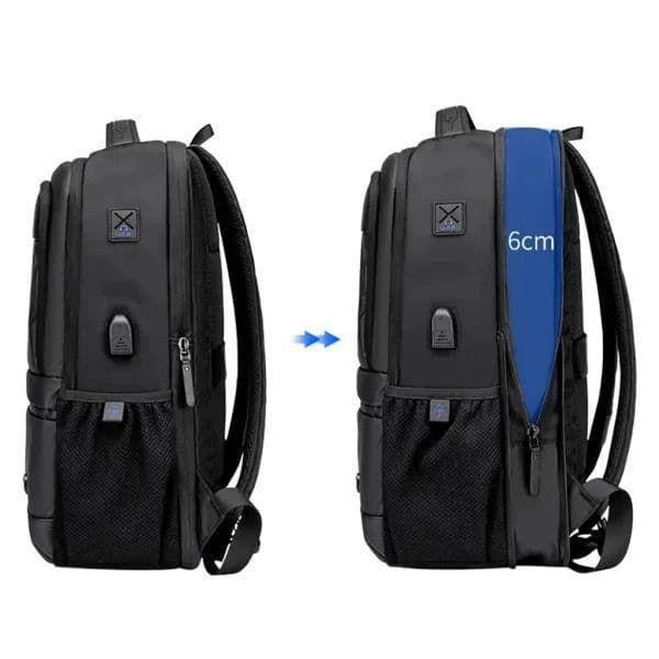 Golden Wolf GB00402 Water Resistant Laptop Business and Travel Backpack - Black