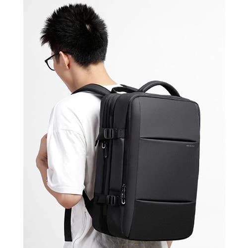 BANGE BG-1908 Large Capacity Expandable Multi-Purpose Business Bag & Travel Backpack Waterproof Laptop Backpack for 15.6inch - Black