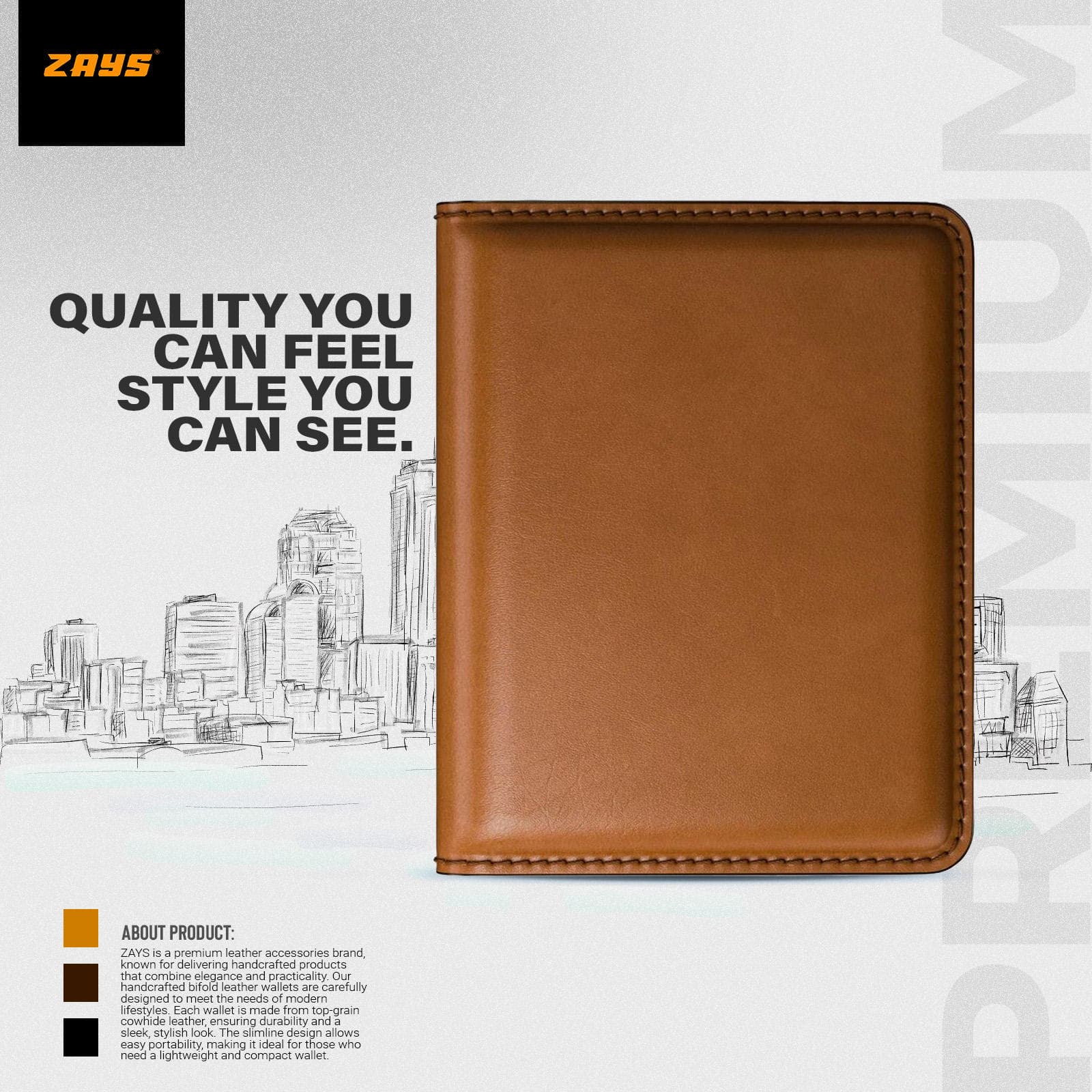 Zays Premium Leather Super Slim Card Holder - Handcrafted Durable Stylish - Credit And Debit Card Holder Slim card holder for Travel And Everyday Use (ZCW107-Brown)