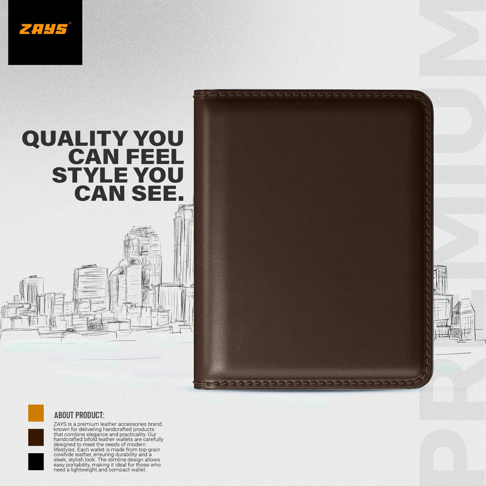 Zays Premium Leather Super Slim Card Holder - Handcrafted Durable Stylish - Credit And Debit Card Holder Slim card holder for Travel And Everyday Use (ZCW108-Chocolate)