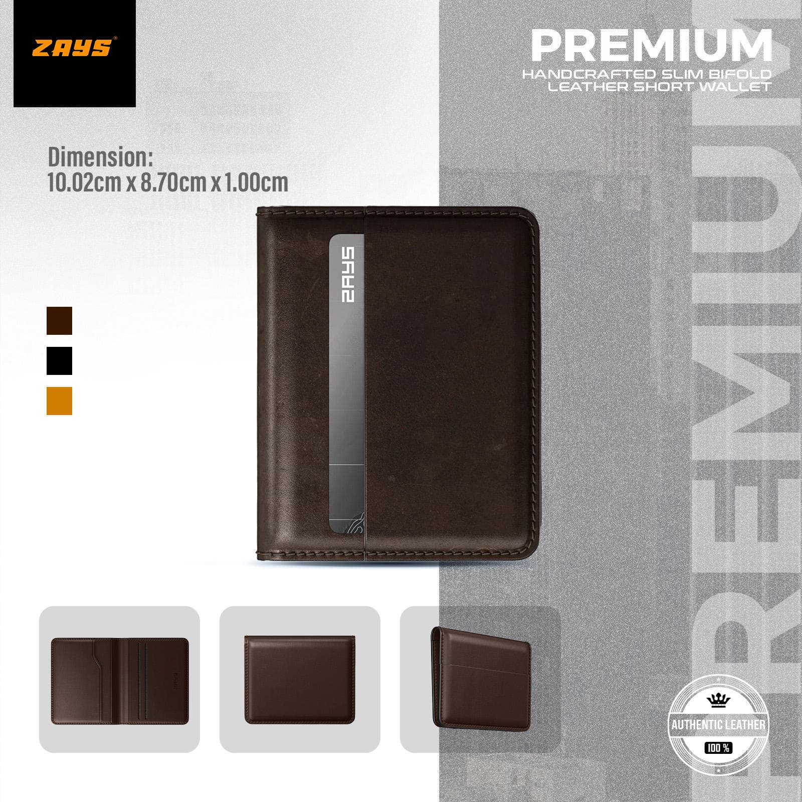 Zays Premium Leather Super Slim Card Holder - Handcrafted Durable Stylish - Credit And Debit Card Holder Slim card holder for Travel And Everyday Use (ZCW108-Chocolate)