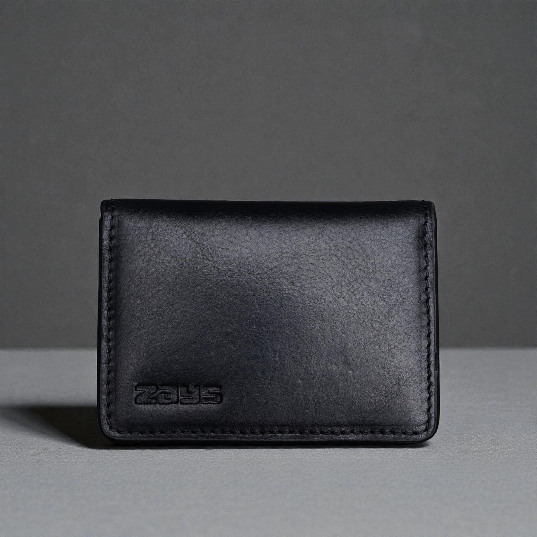 Zays Premium Leather Magnetic Card Holder - Slim and Eco-Friendly Mini Wallet for Unisex - Handmade Secure Compact and Stylish Design (ZCW109 - Black)
