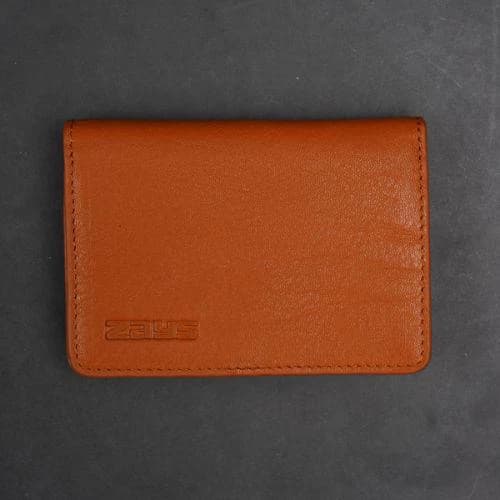 Zays Premium Leather Magnetic Card Holder - Slim and Eco-Friendly Mini Wallet for Unisex - Handmade Secure Compact and Stylish Design (ZCW110 - Brown - II)