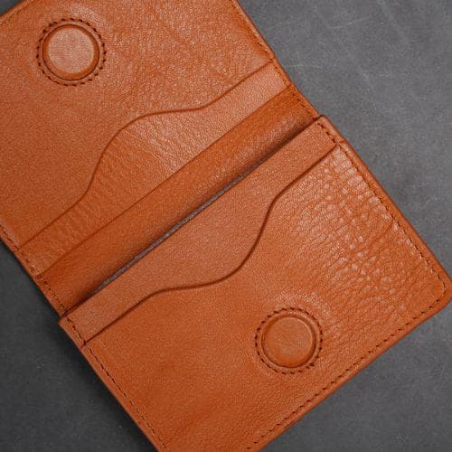 Zays Premium Leather Magnetic Card Holder - Slim and Eco-Friendly Mini Wallet for Unisex - Handmade Secure Compact and Stylish Design (ZCW110 - Brown - II)