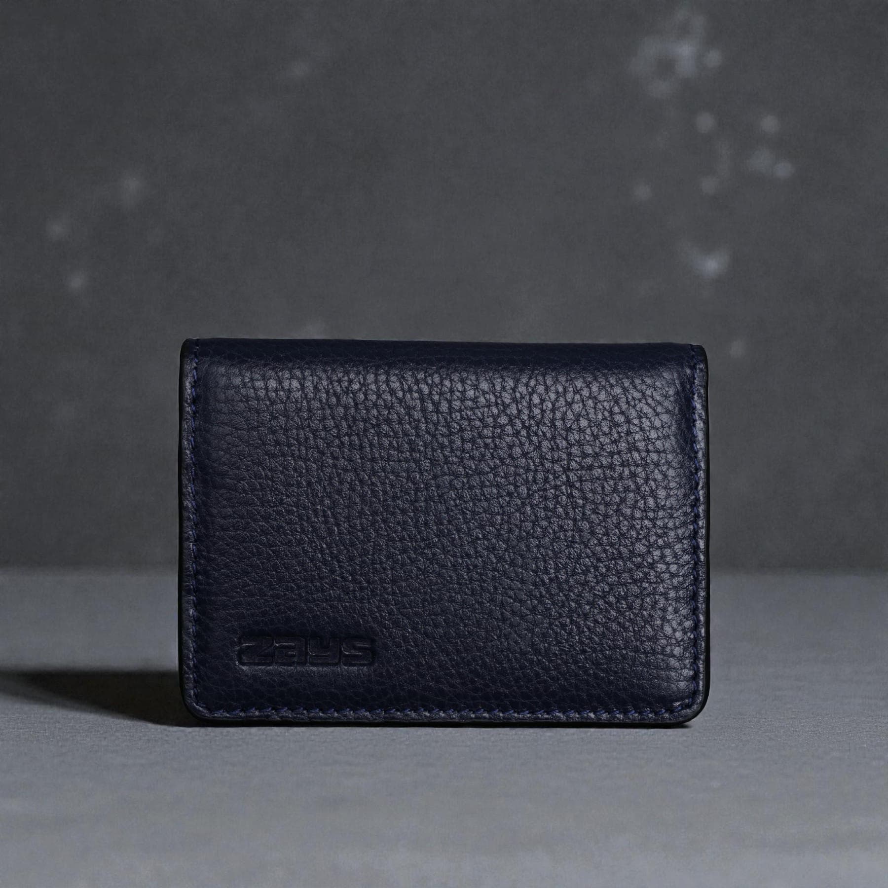 Zays Premium Leather Magnetic Card Holder - Slim and Eco-Friendly Mini Wallet for Unisex - Handmade Secure Compact and Stylish Design (ZCW111 - Navy)