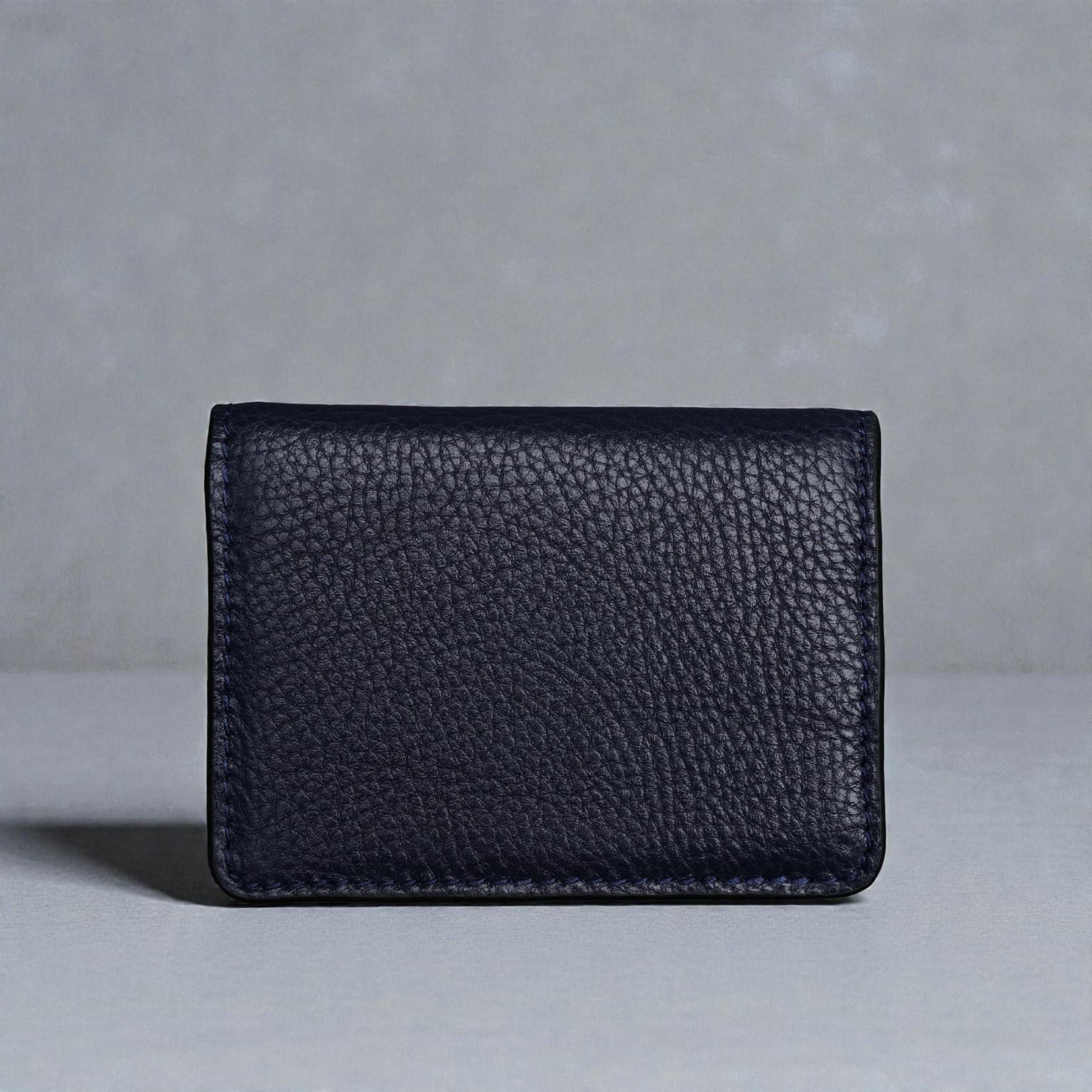 Zays Premium Leather Magnetic Card Holder - Slim and Eco-Friendly Mini Wallet for Unisex - Handmade Secure Compact and Stylish Design (ZCW111 - Navy)