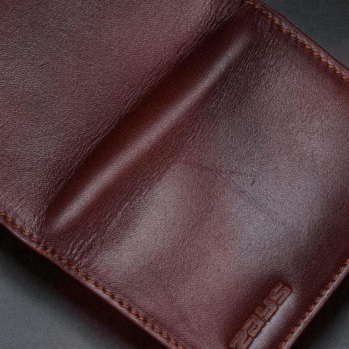 Zays Premium Leather Magnetic Card Holder - Slim and Eco-Friendly Mini Wallet for Unisex - Handmade Secure Compact and Stylish Design (ZCW112 - Antique Brown)