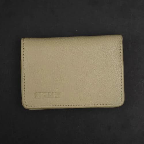 Zays Premium Leather Magnetic Card Holder - Slim and Eco-Friendly Mini Wallet for Unisex - Handmade Secure Compact and Stylish Design (ZCW114-Light Cream)