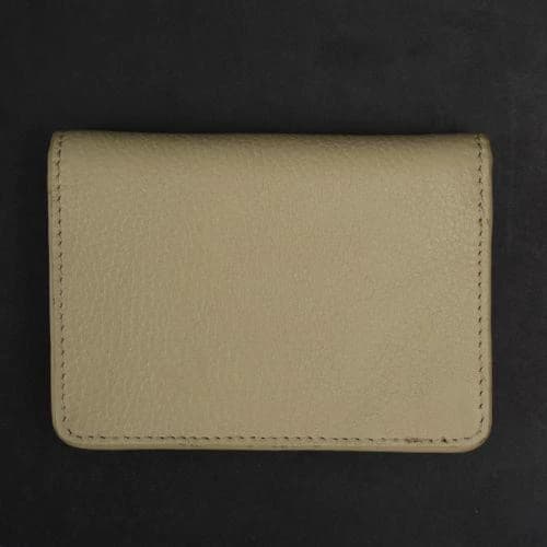 Zays Premium Leather Magnetic Card Holder - Slim and Eco-Friendly Mini Wallet for Unisex - Handmade Secure Compact and Stylish Design (ZCW114-Light Cream)
