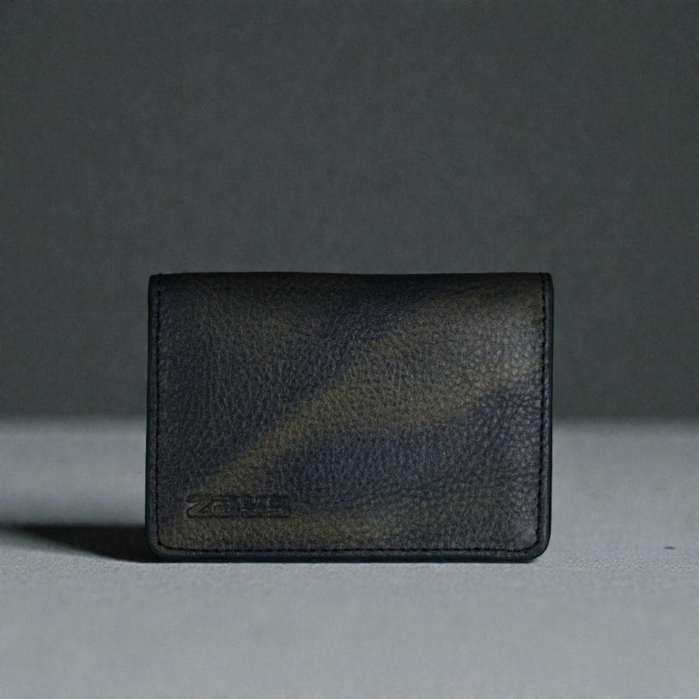 Zays Premium Leather Magnetic Card Holder - Slim and Eco-Friendly Mini Wallet for Unisex - Handmade Secure Compact and Stylish Design (ZCW118-Navy Blue Mix)