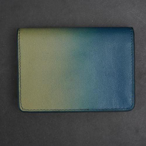 Zays Premium Leather Magnetic Card Holder - Slim and Eco-Friendly Mini Wallet for Unisex - Handmade Secure Compact and Stylish Design (ZCW115 - Sky Mix)