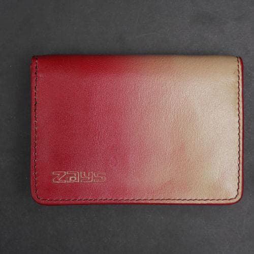 Zays Premium Leather Magnetic Card Holder - Slim and Eco-Friendly Mini Wallet for Unisex - Handmade Secure Compact and Stylish Design (ZCW116 Pink Cream Mix)
