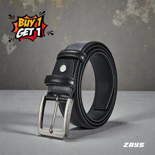 Zays Special Buy1 Get1 Offer - Premium Leather Belt and Wallet - Huge Savings on Quality Leather Accessories (ZSW122-ZMB101-Black)