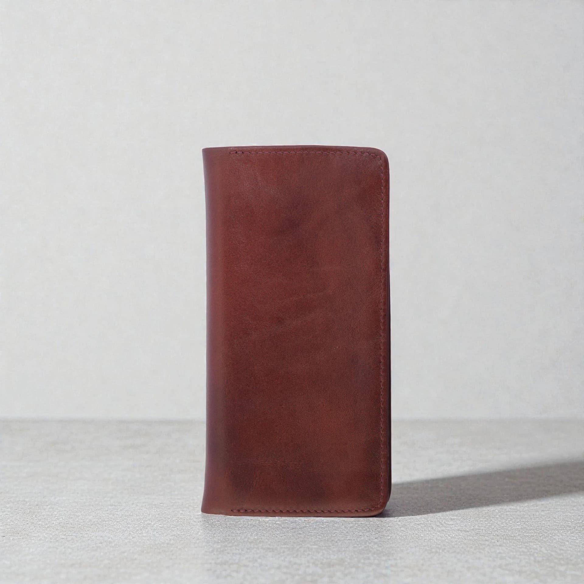 Zays Premium Genuine Leather Long Wallet for Unisex - Elegant Design Spacious Card and Mobile Slots - Durable Full Grain Leather (ZLW104-Chocolate)