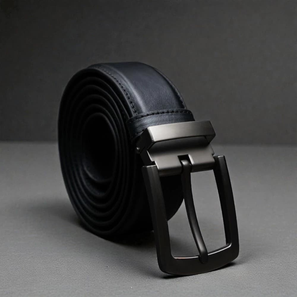 Zays Handcrafted Genuine Leather Belt for Men – Premium Quality, Adjustable, Stylish & Durable (BS103-BC103-Black)