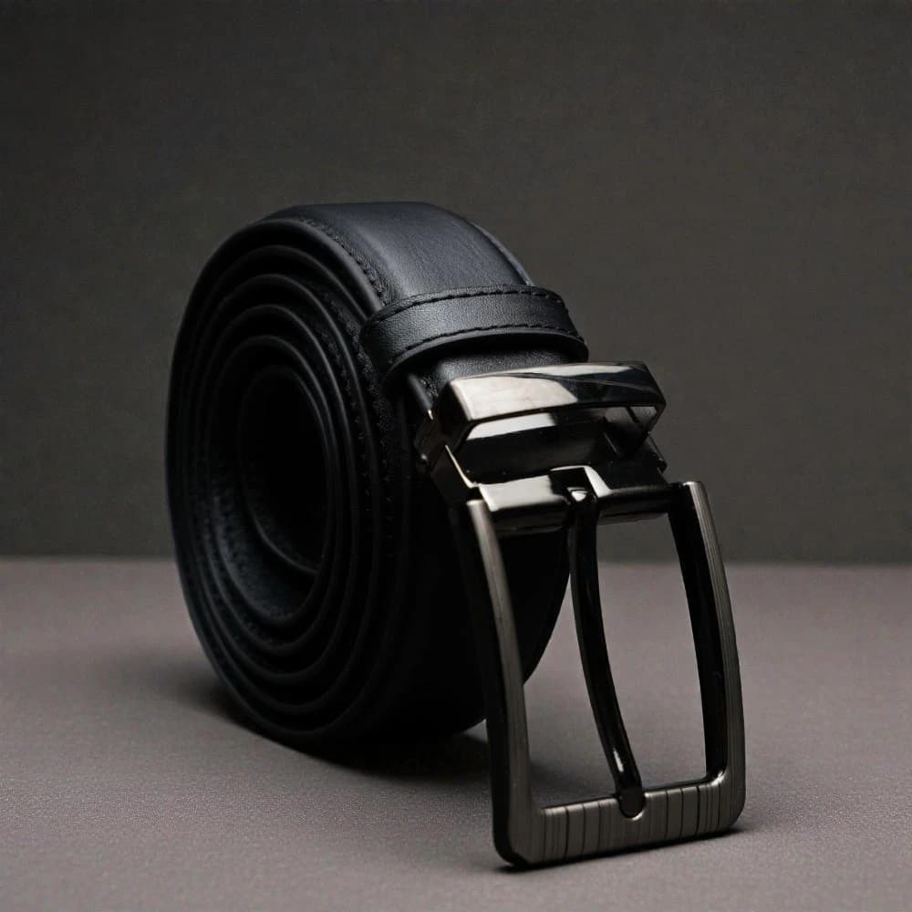 Zays Handcrafted Leather Belt for Men - Full-Grain Cowhide Adjustable Fit Stylish and Long-Lasting Designed for Office Traditional and Casual Use - Sweat-Resistant Anti-Crack Build Ideal for Daily Wear BS103-BC117-Black