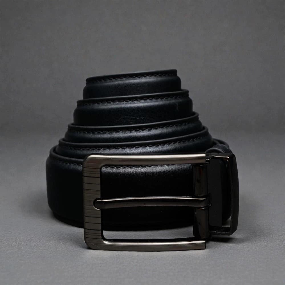 Zays Handcrafted Leather Belt for Men - Full-Grain Cowhide Adjustable Fit Stylish and Long-Lasting Designed for Office Traditional and Casual Use - Sweat-Resistant Anti-Crack Build Ideal for Daily Wear BS103-BC117-Black