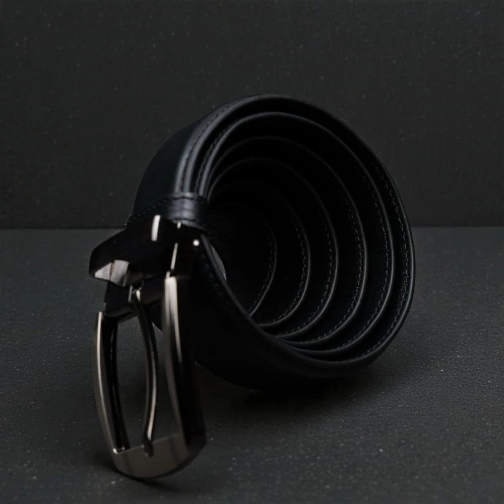 Zays Handcrafted Leather Belt for Men - Full-Grain Cowhide Adjustable Fit Stylish and Long-Lasting Designed for Office Traditional and Casual Use - Sweat-Resistant Anti-Crack Build Ideal for Daily Wear BS103-BC118-Black