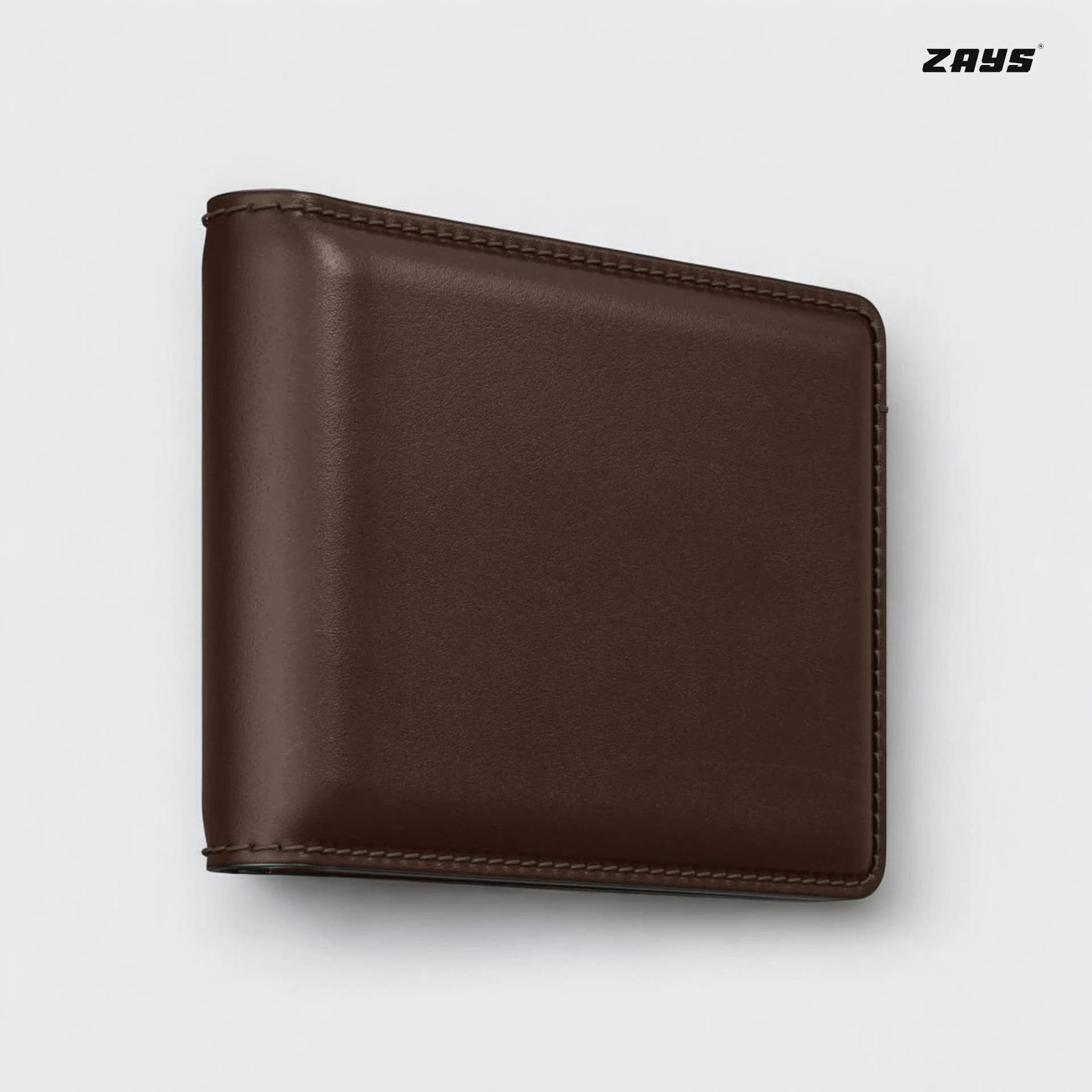 Zays Handcrafted Premium Leather Bifold Short Wallet ZSW102-Chocolate