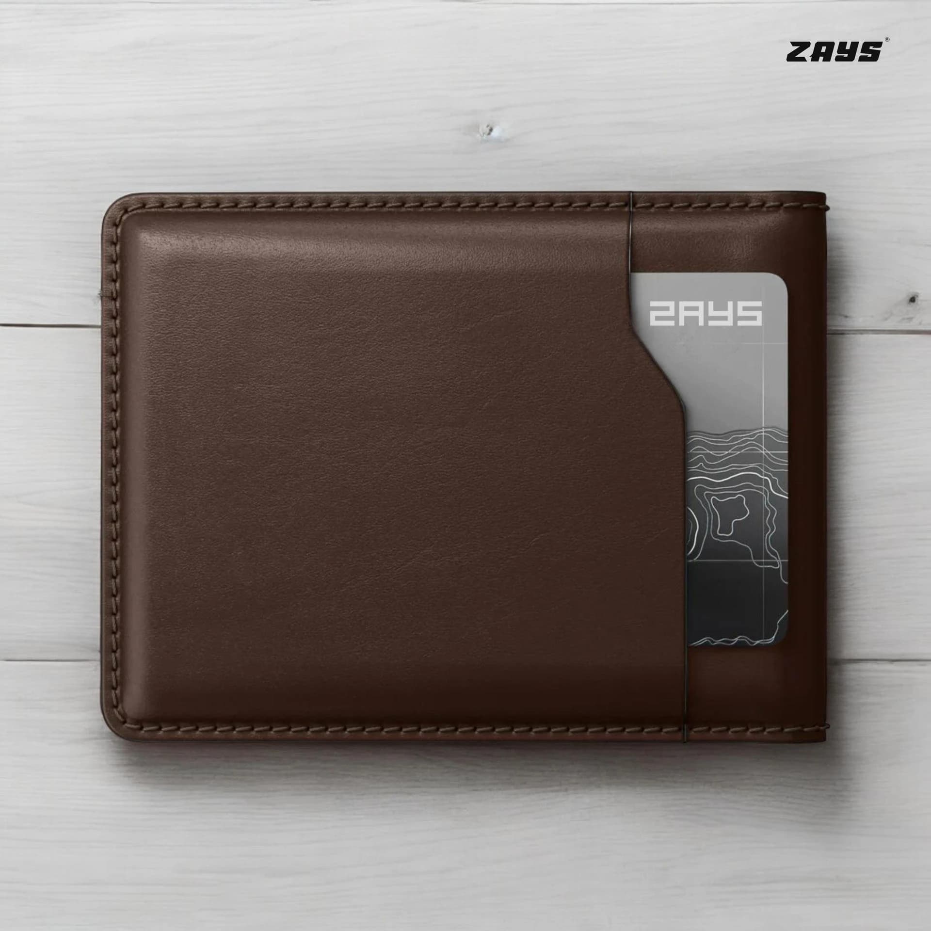 Zays Handcrafted Premium Leather Bifold Short Wallet ZSW102-Chocolate