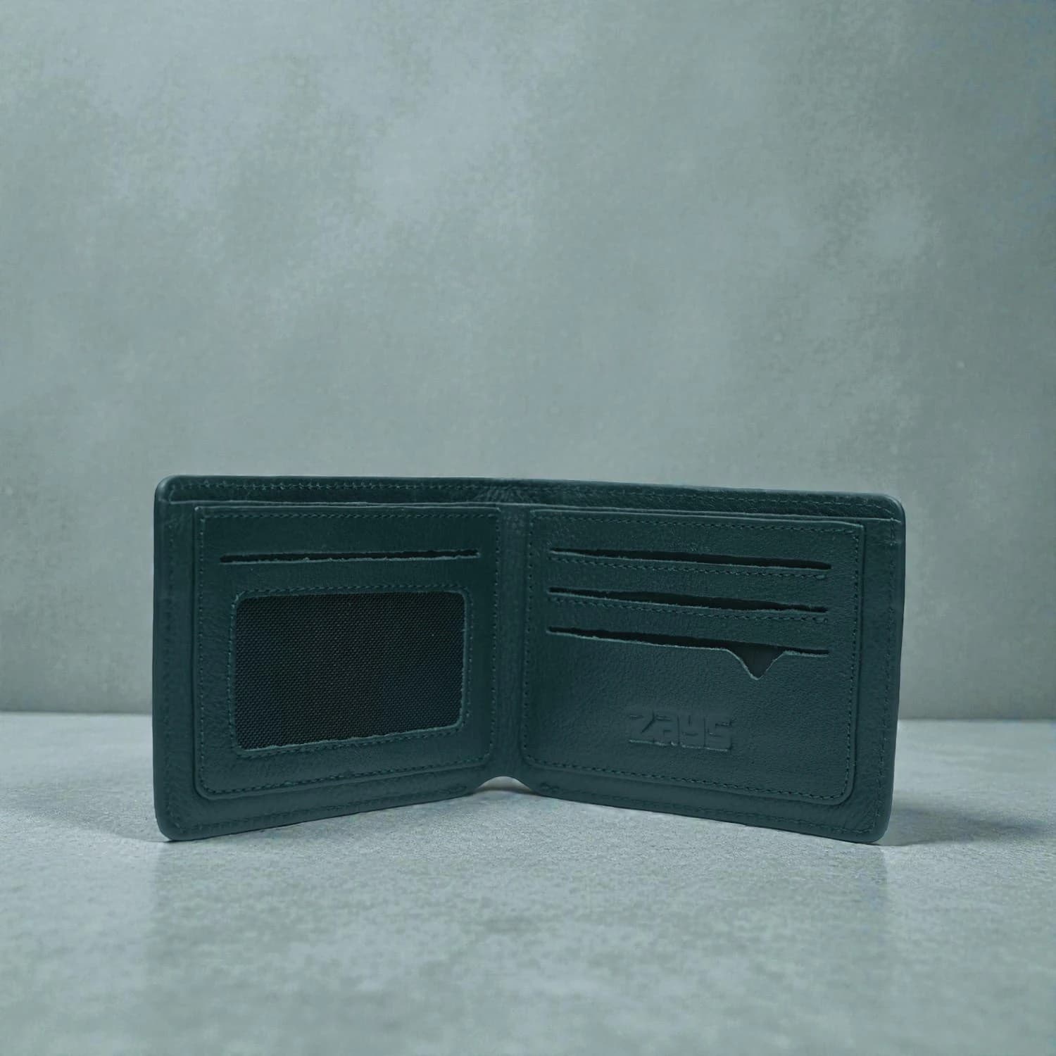 Zays Handcrafted Premium Eco-Friendly Leather Bifold Wallet - Slim Durable and Stylish Short Wallet for Unisex ZSW108-Bottle Green
