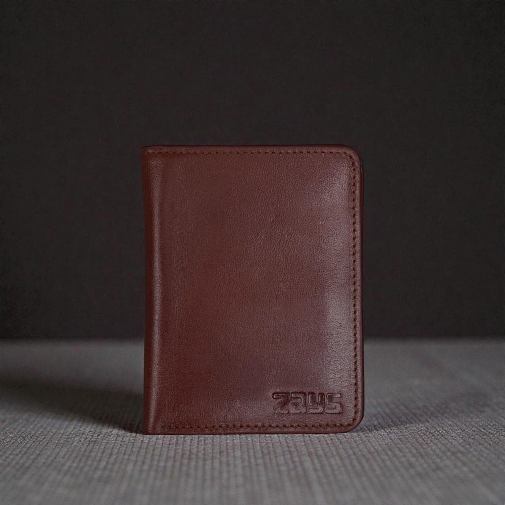 ZAYS Premium Handcrafted Oil Pull Up Leather Slim Bifold Wallet for Unisex - Genuine Eco-Tanned Cowhide - Durable Stylish Everyday Leather Wallet Bangladesh - ZSW132-Red Brown