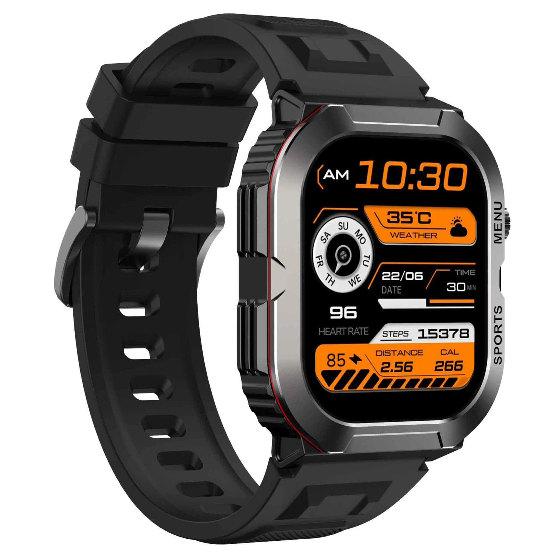 Fastrack Xtreme S1 with 1.43cm AMOLED Display, Rugged Design, SingleSync BT Calling, Functional Crown with Black Strap
