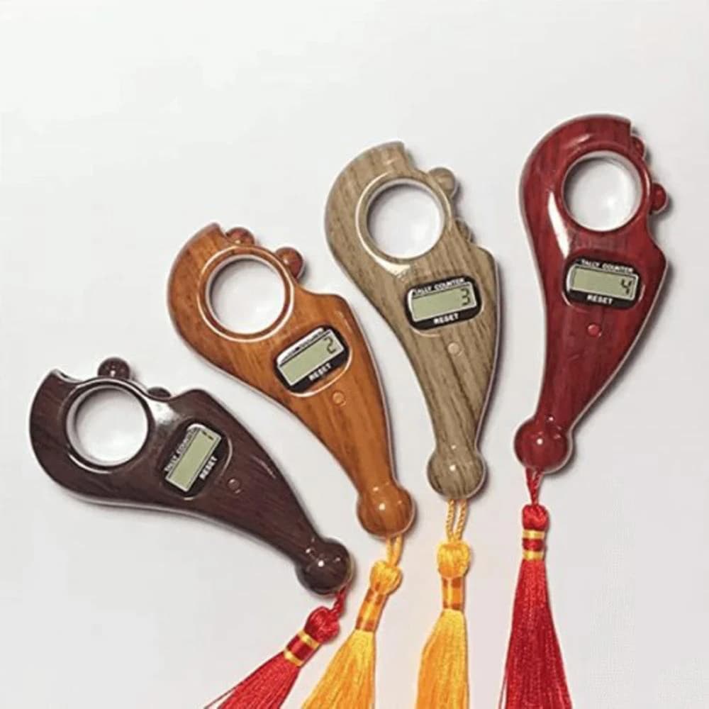 Wooden-Style Digital Finger Tasbeeh Counter for Prayer - Islamic Tasbih Muslim Eid Gift (1 Piece)